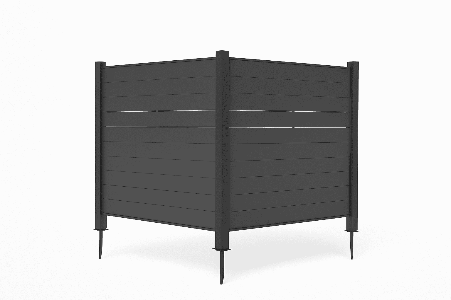 Privacy Fence Outdoor Privacy Screens, 50" W x 50" H Air Conditioner Fence, Trash Can Enclosure with Metal Stakes, Metal Decorative Fences for Garden Backyard Patio(2 Panels, Black),Fence Panels