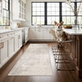 thumbnail image 2 of 3x6 Washable Hallway Runner Rug: Abstract Stain Resistant Bathroom Kitchen Rug Farmhouse Ultra Soft Bedroom Entryway Print Floor Mat Thin Non-slip Indoor Carpet For Living Room Laudry(3x6 Beige/cream, 2 of 8