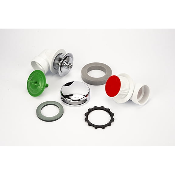 Watco Series 901 Innovator Foot Actuated Bath Waste Half Kit for Tubs up to 16" in Wrought Iron (Matte Black) - 901-FA-PVC-WI