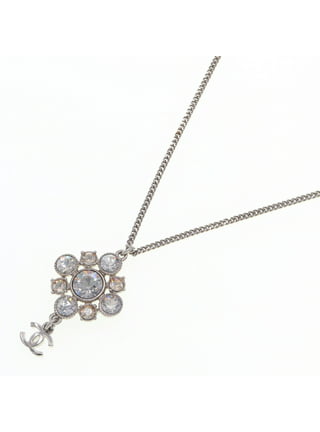 Chanel Necklace/Pendant Chanel Coco mark/CC Coral Orange/Silver