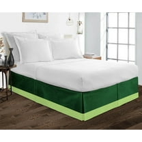 D.N.G. BEDDINGS 1 Piece Split Corner Two Tone Tailored Bed Skirt, Twin Size 12 Inch Deep Pocket, 800 Thread Count, 100% Egyptian Cotton, Solid Green/Sage Color.