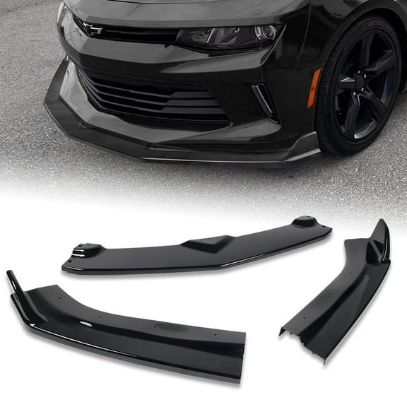 For 2016-2018 Chevy Camaro LT / LS Painted Black ZL1 Style Front Bumper Body Kit Lip 3PC