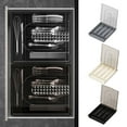 thumbnail image 2 of Pebbuoy Cutlery Storage Box with Transparent Lid Classification Organization Large Capacity Multi Compartments Tableware Tray Fork Chopsticks Spoon Tableware Case, 2 of 7