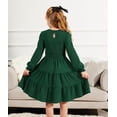 thumbnail image 6 of Arshiner Girls Dress Fall Boho Long Sleeve Shirred Smocked Tiered Party Dresses with Pockets, 6 of 6