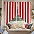 thumbnail image 3 of Swag Curtains Valances for Windows, Red White Vintage Striped Short Kitchen Window Curtains Over Sink, Abstarct Modern Geometric Art Cafe Curtains Panel Set Of 2,Rod Pocket, 45 Inches Length, 3 of 8