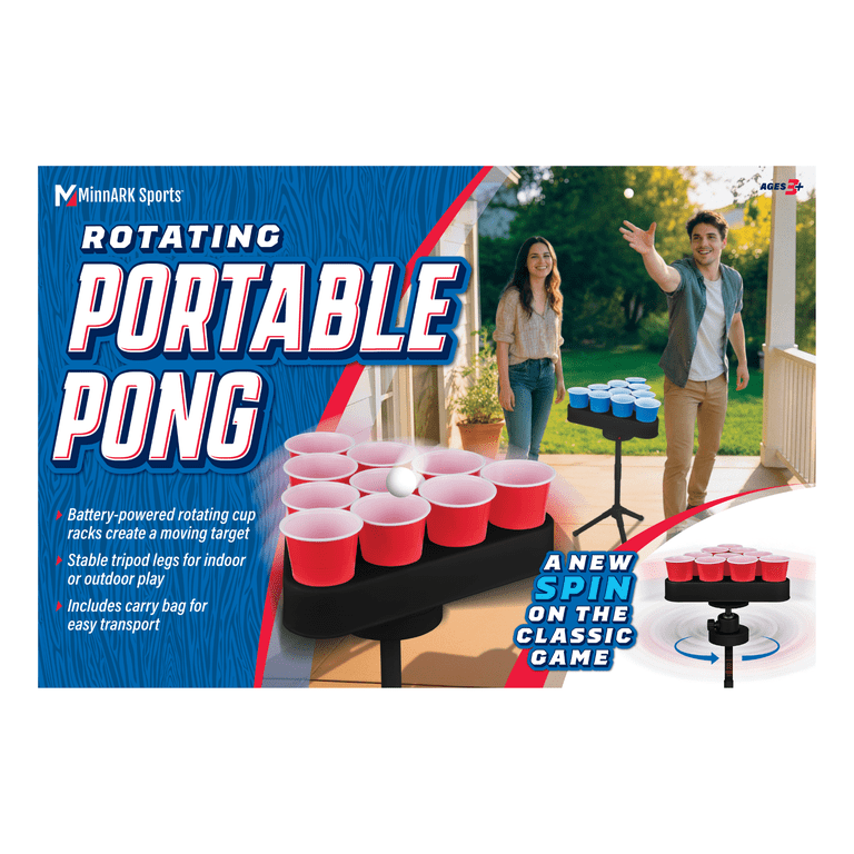 MinnARK Rotating Portable Pong Party Game Set photo 2