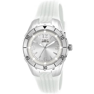 Invicta Angel Watch Womens 37mm White Silicone Band Silver Tone With Case Invicta Angel Watch Womens 37mm White Silicone Band Silver  main image 2