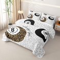 thumbnail image 3 of Erosebridal Leopard Print Billiards Bed Spread Queen,Cheetah Lucky 8 Ball Queen Coverlet Set For Boys,3-Piece, 3 of 7