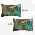 thumbnail image 2 of Lsque Emerald Color Gold Marble Pattern Pillow Case – Soft & Cozy Throw Pillow Cover, Hypoallergenic Cushion Case for Sleeping Women with Envelope Closure-14"x20", 2 of 6