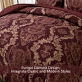 thumbnail image 4 of Burgundy  Comforter Set 7-Piece Damask Bedding with Sheets and Shams, 4 of 8
