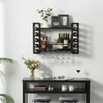thumbnail image 5 of Wall Mounted Wine Rack with Glass Holder, Metal Bottle Holder Wine Storage Display Rack for Home Bar Dining Room Kitchen (31.5 Inch, Black), 5 of 8