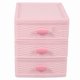 thumbnail image 3 of Plastic Cajón Diseñado Para 3 Compartimentos, Caja Guardar Joyas, Color Rosa, 3 of 5