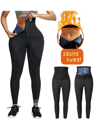SHAPEVIVA Women's Sauna Leggings Compression High Waist Yoga Pants Thermo  Sweat Capris