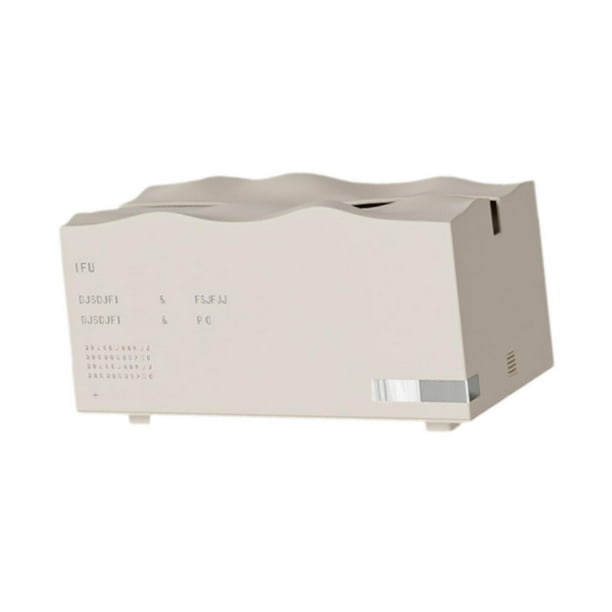 Dispensador de pañuelos rectangular con resorte y elegante funda para caja de pañuelos. Blanco beige