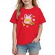 thumbnail image 5 of Blusas y camisas de manga corta con cuello redondo para niños y niñas, camisetas gráficas de manga corta, blusas con estampados bonitos para la temporada escolar., 5 of 9