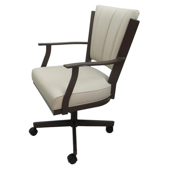 Montana Swivel Metal Dining Caster Chair Reading Base - Ocean Beige - Coffee