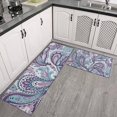 thumbnail image 2 of Purple and Teal Paisley and Floral Pattern Kitchen Rugs Sets Of 2,Anti Fatigue Kitchen Mat Rugs Non Slip Washable,Decorative Kitchen Floor Mats for Kitchen,Sink,Laundry,17"x30"+17"x47", 2 of 7
