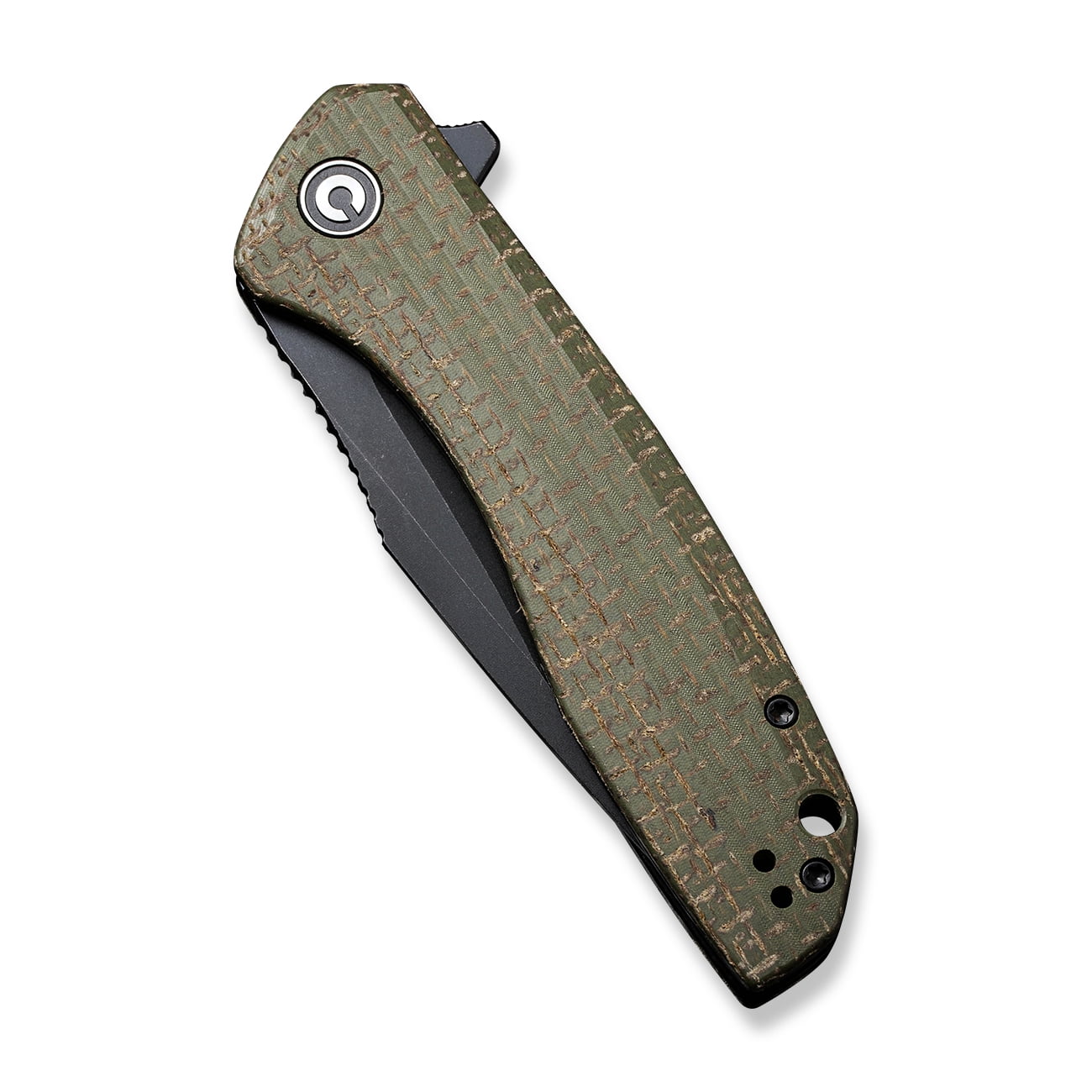 CIVIVI Baklash Pocket Knife 3.5" 9Cr18MoV Blade Coarse Green Micarta Handle C801K