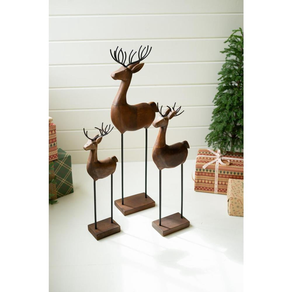 Kalalou Carved Wood and Iron Reindeer - Thumbnail 5