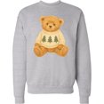 thumbnail image 2 of Inktastic Vintage Teddy Bear in Sweater with Christmas Trees Adult Sweatshirt, 2 of 4