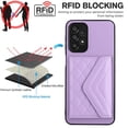 thumbnail image 6 of Allytech Galaxy A52 4G/ 5G Wallet Case with Hand Wrist, Luxury PU Leather Shockproof RFID Blocking Cards Slots Stand Magnetic Closure Phone Case Cover for Samsung Galaxy A52 4G/ 5G, Purple, 6 of 8