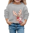 thumbnail image 1 of Sweat à Manches Longues pour Filles, Col Rond, Imprimé Lettres, Blouse Légère, Haut Décontracté Confortable, Chandail à Capuchon pour Enfants, 1 of 6