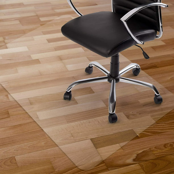 Rectangle Office Chair Mat Clear, Bamboo Chair Mat Hardwood Floor Protector Office Desk