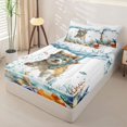 thumbnail image 2 of Homewish Lovely Shiba Inu Zipper Twin Comforter Sets with Fitted Sheet and 2 Pillowcases,Coastal Zipper Bedding Set,Dog Theme Decor,Reversible,4pcs, 2 of 8