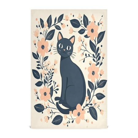 

Kitchen Towel 28x18 Inches x4，Plate Towel Decorative Towel Napkin Tea Towel Tea Towels For Kitchen Dish Cloths & Dish Towels Cat and Flower