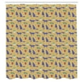 thumbnail image 2 of Ambesonne Cat Shower Curtain, Meow Themed Plants Cozy Home, 69"Wx84"L, Blue Violet Khaki, 2 of 4