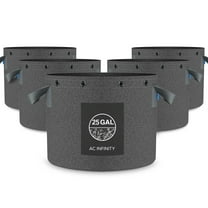 AC Infinity Heavy Duty Fabric Pots, 25 Gallon Aeration Reusable Grow Bags 5-Pack with 500G Thick Nonwoven Fabric and Multi-Purpose Rings, for Low Stress Plant Training Fruits, Vegetables, and Flowers