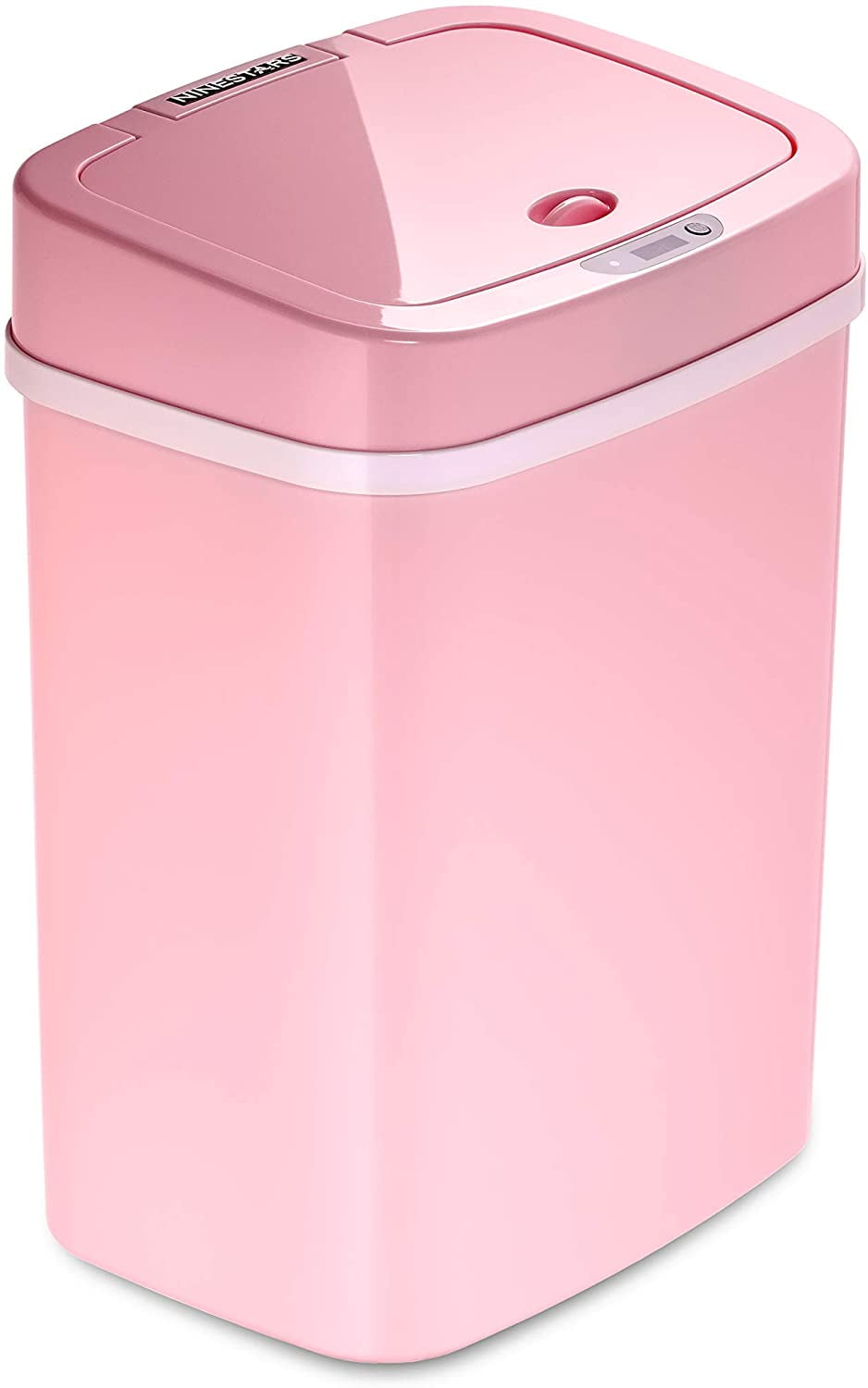 NINESTARS Automatic Touchless Infrared Motion Sensor Trash Can 3 Gal 12 L Pink 