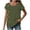 Army Green, variant on jtjvou Womens Tops Short Sleeve Shirts Buttons Down Crew Neck Shirts Fashion Summer Outfit Plus Size Dressy Casual Blouse Black M