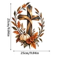 thumbnail image 3 of Autumn Cross Pumpkin Harvest Metal Wall Decor,Rustic Harvest Accent with Golden Wheat, Thanksgiving Farmhouse Home Display for Porch & Entryway,9.84"W x9.84"H(S(9.84"W x9.84"H)), 3 of 6