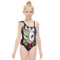 thumbnail image 3 of Cartoon Invader Zim One-Piece Swimsuit for Girls Adjustable One Shoulder Ruffled Swimwear Summer Beach Kids Bathing Suits Sizes 6-12Y, 3 of 7