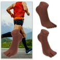 thumbnail image 2 of Unique Bargains 1 Pair Full Finger Two Toe Socks Unisex Non Slip Sticky Daily Fit Finger Socks Rust Red, 2 of 7
