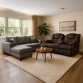 thumbnail image 1 of Set Sala Estancia, Sala Caprice Gris + Reclinable doble Ferrata Chocolate, 1 of 7