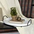 thumbnail image 6 of Stratton Home Decor Farmhouse Distressed White Oval Decorative Tabletop Tray, 6 of 6