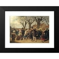 thumbnail image 2 of Andreas Herman Hunæus 24x18 Black Modern Framed Museum Art Print Titled - Promenading on the Ramparts of Copenhagen on the Evening of a Public Holiday in Spring (1862), 2 of 5
