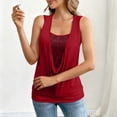 thumbnail image 5 of Womens Beach Clothes Kelon Sleeveless Tops for Women Crew Neck Dressy Casual Work Blouses Fashion Boho Clothes, 2XL, 5 of 9
