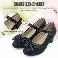 thumbnail image 2 of xinlanlin Girls Dress Shoes Low Heel Mary Jane Pumps Bow Party Wedding Princess Shoes for Toddler/Little Kids, 2 of 8