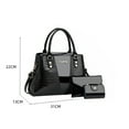 thumbnail image 2 of Women's Crocodile Pattern Tote Bag Set, Black, 3-Piece, 2 of 7