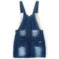 thumbnail image 2 of KIDSCOOL SPACE Baby Little Girls Skirt,Ripped Soft Strechy Denim Girls Summer Overalls Dress,Deep Blue,5-6 Years, 2 of 6