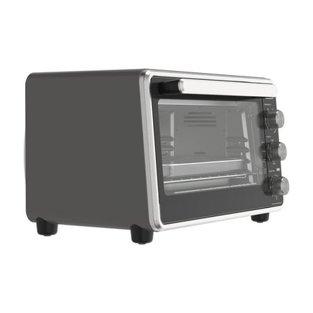 Black   Decker Crisp 'N Bake PRO 6-Slice Air Fryer Toaster Oven with Basket, Pan, Rack & Tray, Stainless Steel
