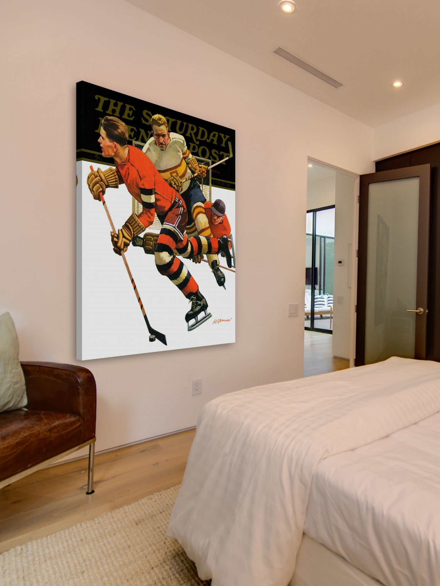 Marmont Hill Ice Hockey Match by Maurice Bower Painting Print on Canvas