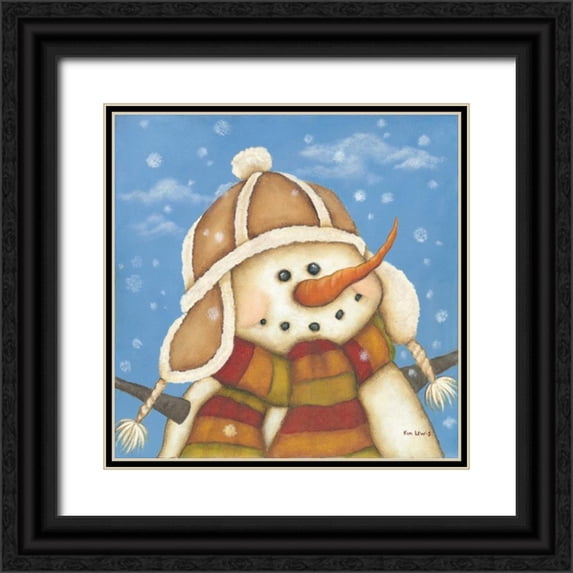 Lewis, Kim 26x26 Black Ornate Wood Framed with Double Matting Museum Art Print Titled - Snowman I