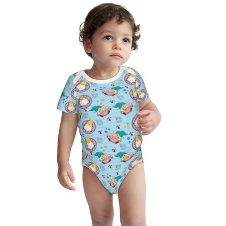 

Kdxio Gnome Pool Party Pattern Unisex Baby Cotton Short Sleeve Bodysuits-18 Months