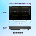 thumbnail image 2 of Equator 21" Portable 2-Burner Induction Cooktop LIGHT with ALUMINUM HANDLE 110V, 2 of 20