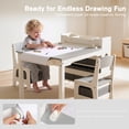 thumbnail image 6 of LINLUX Kids Art Table w/Easel, Kids Craft Table & Chair Set for Drawing, Child Activity Table, Grey, 6 of 10