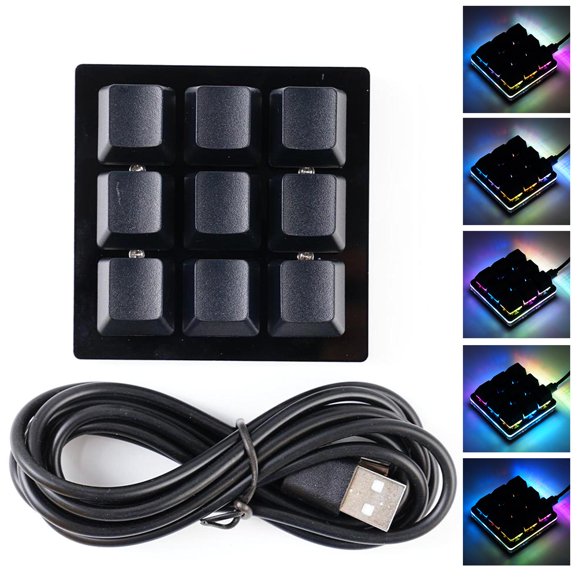 9-key Macro Multifunctional Keypad Portable Mechanical Keyboard For Gaming UK J9U6